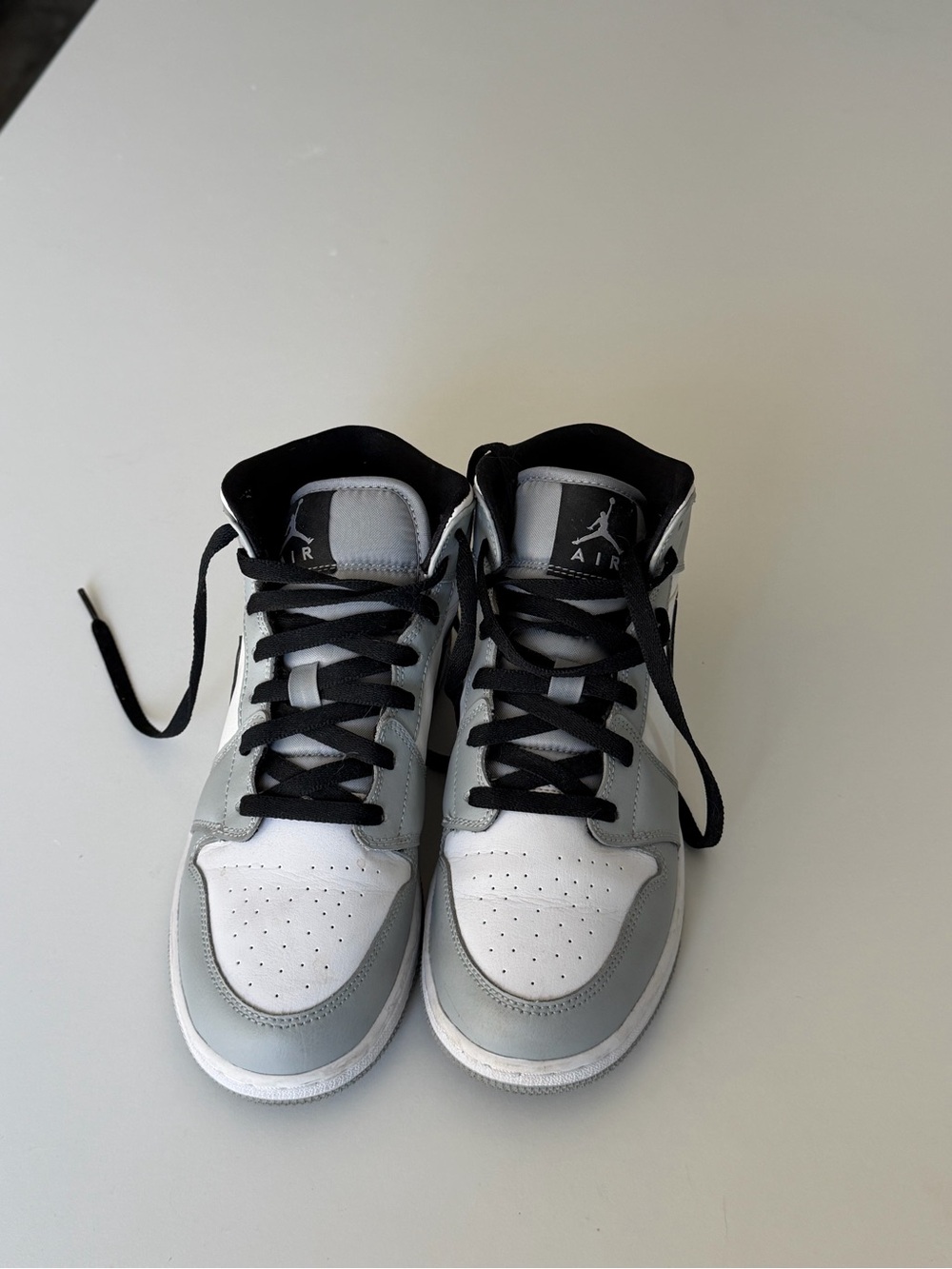 Nike Air Jordan High Top Sneakers in White, Gray & Black